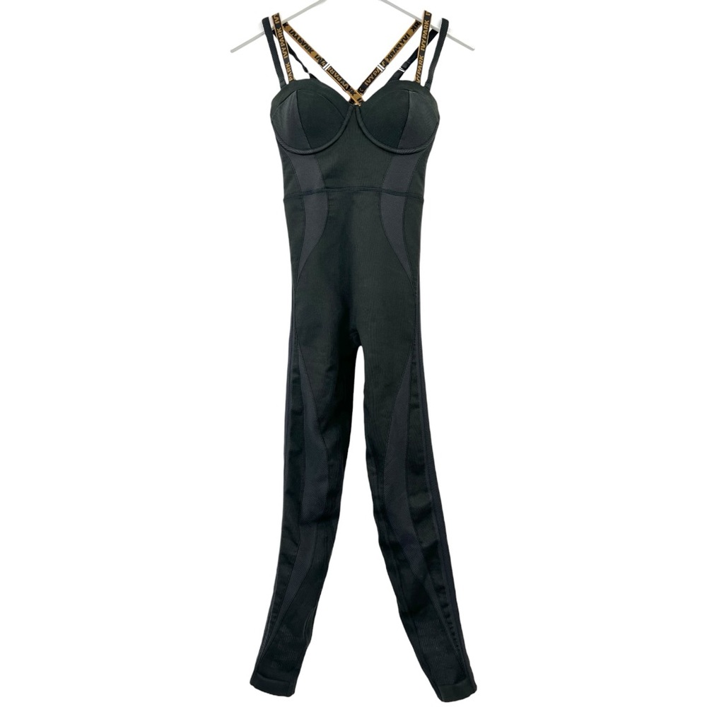 NWT Ivy Park x Adidas Strappy Catsuit - Black Fitted Sleeveless Jumpsuit sz S